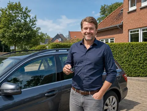 Verkäufer aus Schweinfurt mit dem verkauften Fahrzeug