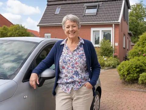 Verkäufer aus Üchtelhausen mit dem verkauften Fahrzeug